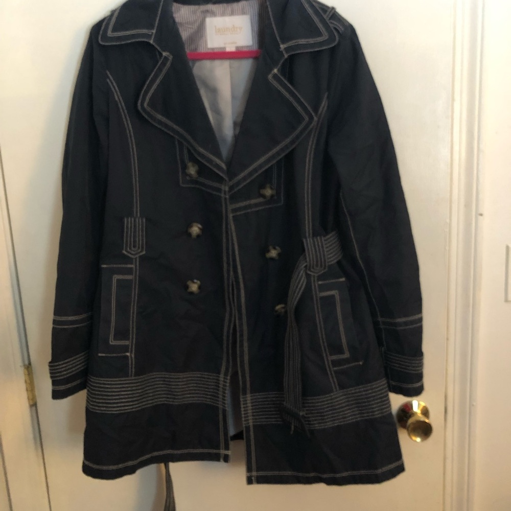Pre owned Laundry by Shelli Segal navy trench